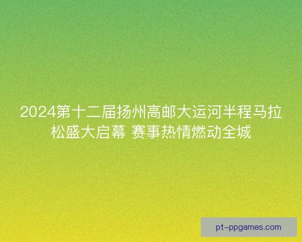 2024第十二届扬州高邮大运河半程马拉松盛大启幕 赛事热情燃动全城