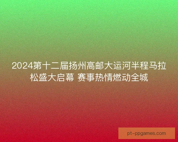 2024第十二届扬州高邮大运河半程马拉松盛大启幕 赛事热情燃动全城