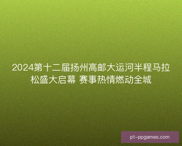 2024第十二届扬州高邮大运河半程马拉松盛大启幕 赛事热情燃动全城