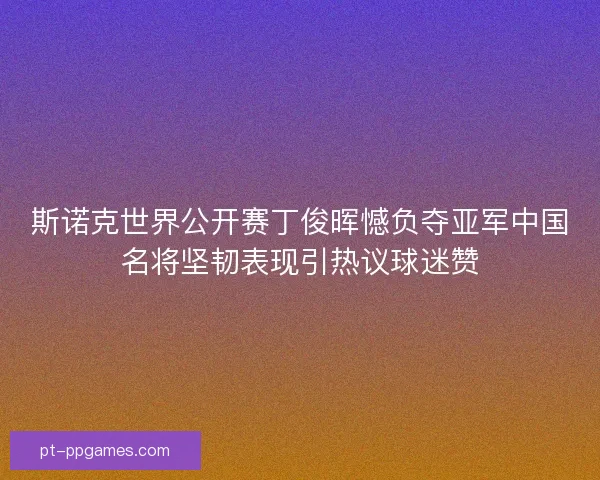 斯诺克世界公开赛丁俊晖憾负夺亚军中国名将坚韧表现引热议球迷赞
